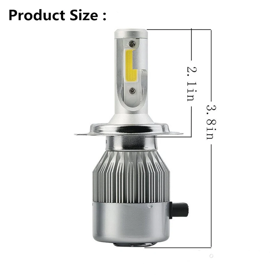 2x H7 светодиодный H11 H4 Hi/короче спереди и длиннее сзади) H1 H3 H8 HB1 HB3 HB4 HB5 PSX24W HIR2 H13 H16 H27 Автомобильные фары 3000K 4300K 6000K 8000K COB C6
