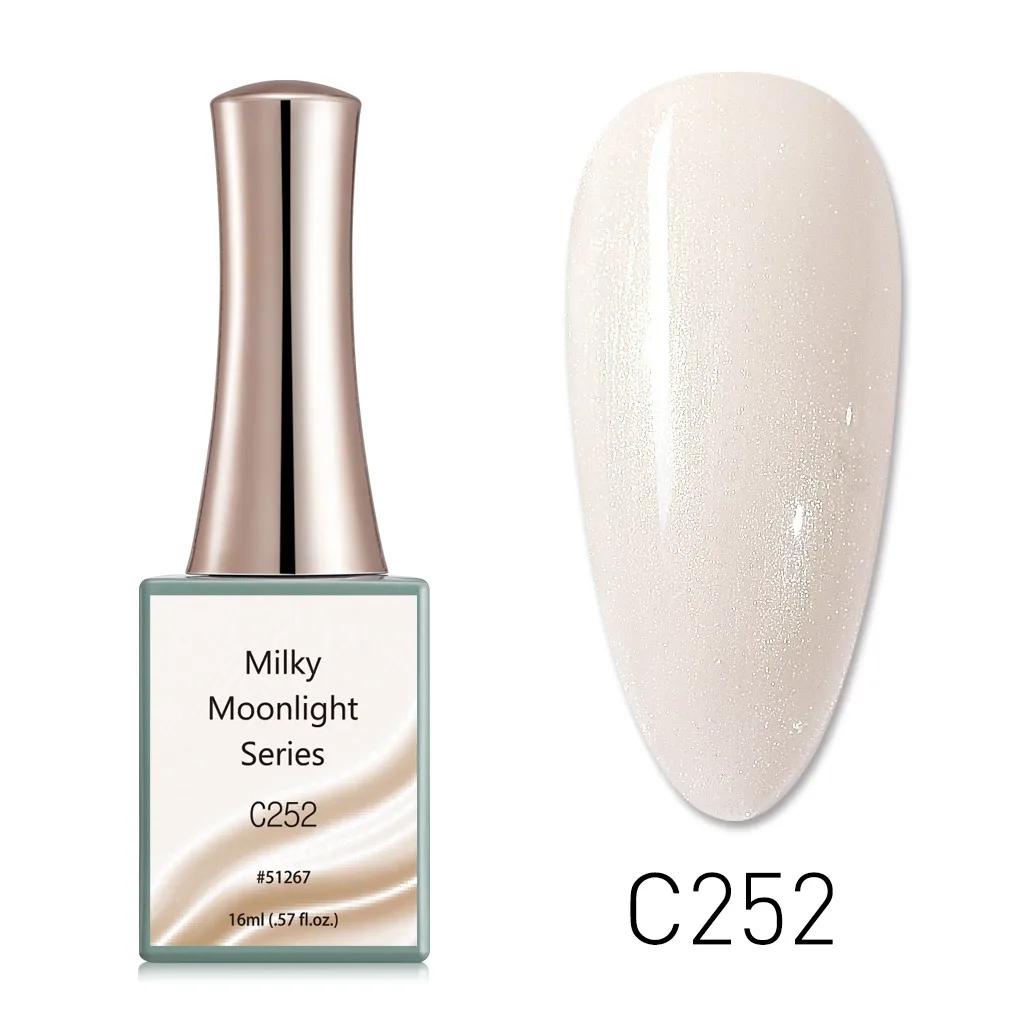 Canni New 16ml UV Nail Gel Polish Milky Moonlight Series C247-C252 SemiPermanent Nailart Manicure Soakoff Varnish Enamel Lacquer 5
