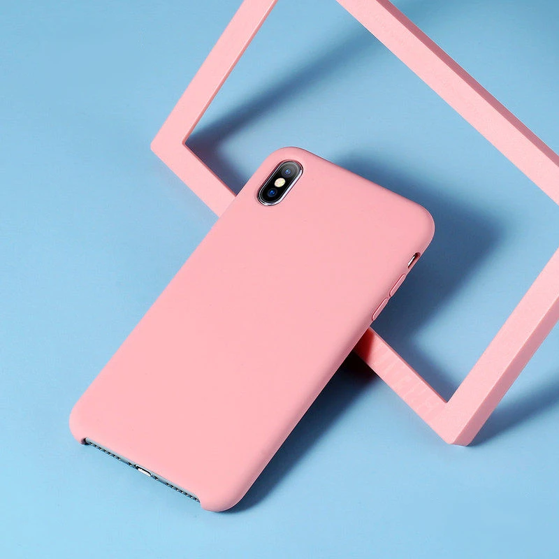 

For iPhone X XR XS Max Luxury Liquid Silicone Case For iPhone 7 8 Plus 6 6S Case Coque Soft TPU Original Shockproof Phone Cover