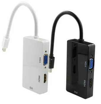 

Larryjoe 100pcs/lot Mini Displayport Mini DP Male To DVI HDMI VGA 3 in 1 Audio Female Adapter Display Port Cable Converter