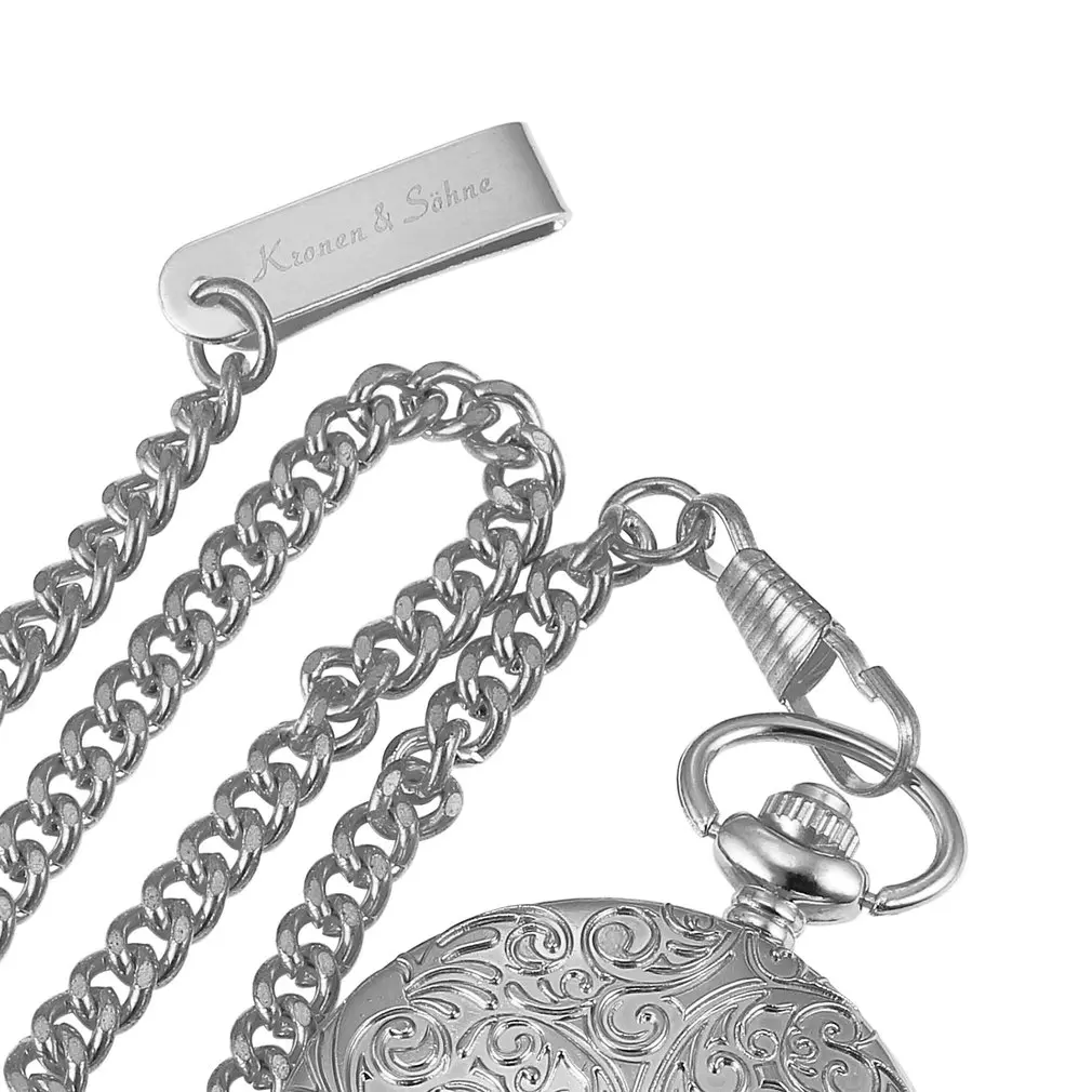 KS Golden Steampunk Roman Mechanical Blue Pocket Watch Hand Winding Men Clock Fobs Long Chain Key Pendant Watches + Box /KSP073
