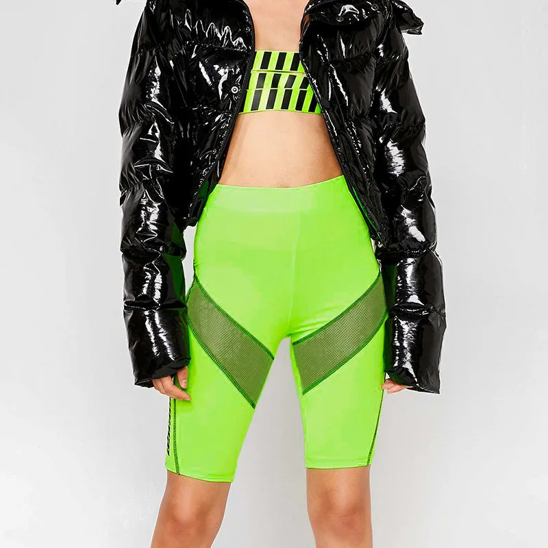 neon green gym shorts