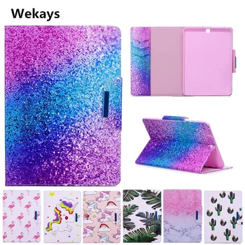 

Wekays Case for Samsung Galaxy Tab S2 9.7 inch SM-T810 T815 Cute Cartoon Flamingo Unicorn PU Flip Leather Cover Case Fundas Capa