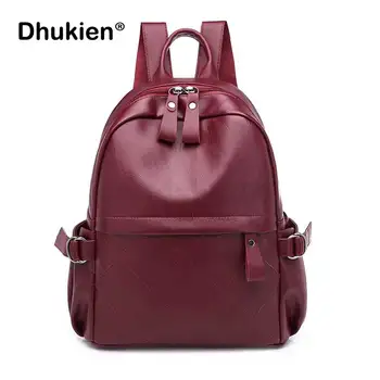 

Women School Bag Small Backpack for Teenage Girls 2020 Red Pu Leather Backpack Female Rucksack Purse Mochila