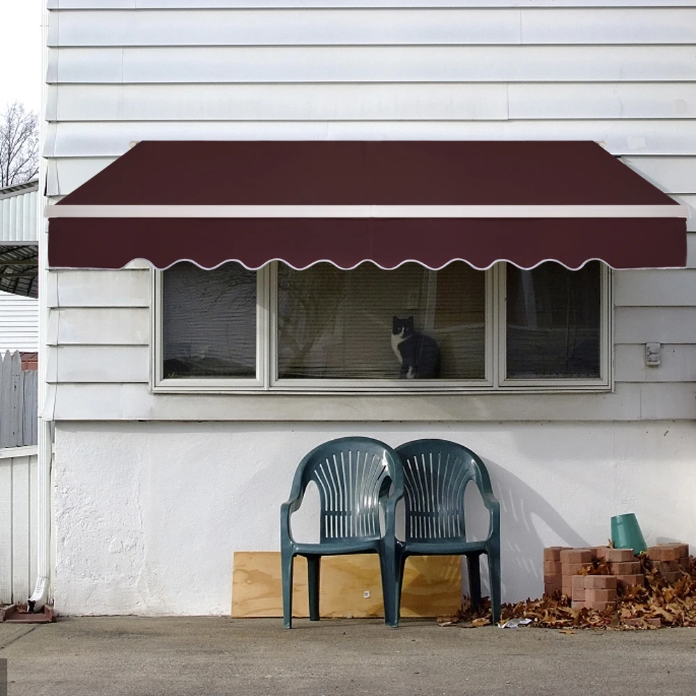 US $209.60 4x25m Outdoor Retractable Awning Waterproof Awning Gazebos Telescopic sheds Wine Red Color ship from us warehouse by ups