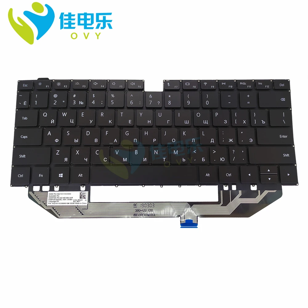 

OVY RU Replacement Keyboards for HUAWEI MateBook X Pro MACH W19 W29 BL W19B W19C laptop MACH-W19 MACH-W29 Russian black keyboard