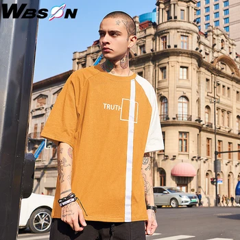 

Wbson Men's T Shirt Hip-Hop Cotton Tshirt O-neck Summer Male Causal Tshirts Lettrr Print Men T shirt X1911168