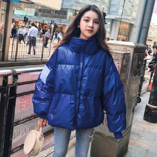 

Female Loose Puffer Parkas Ladies Oversize Outwear Winter Coat Women Jacket Parkas Women Glossy Down Cotton Jacket Hooded Parka