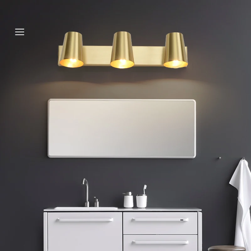 Modern Led Gold Mirror Light E27 Bulbs Wall Mounted Industrial Lamp Bathroom Waterproof | Лампы и освещение