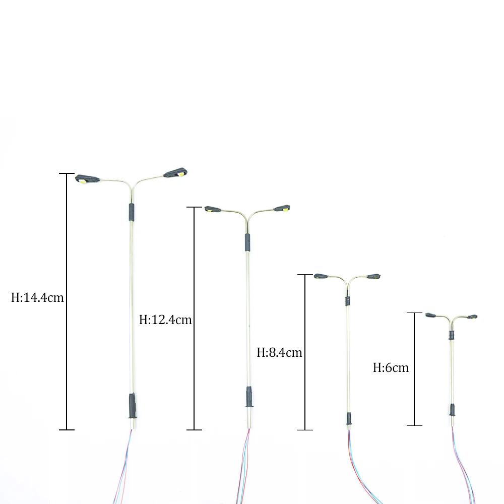 Модель двухголовая стальная трубчатая лампа игрушка LED3V мульти-пропорция песок производство столов Мини Пейзаж светящийся яркий диорама