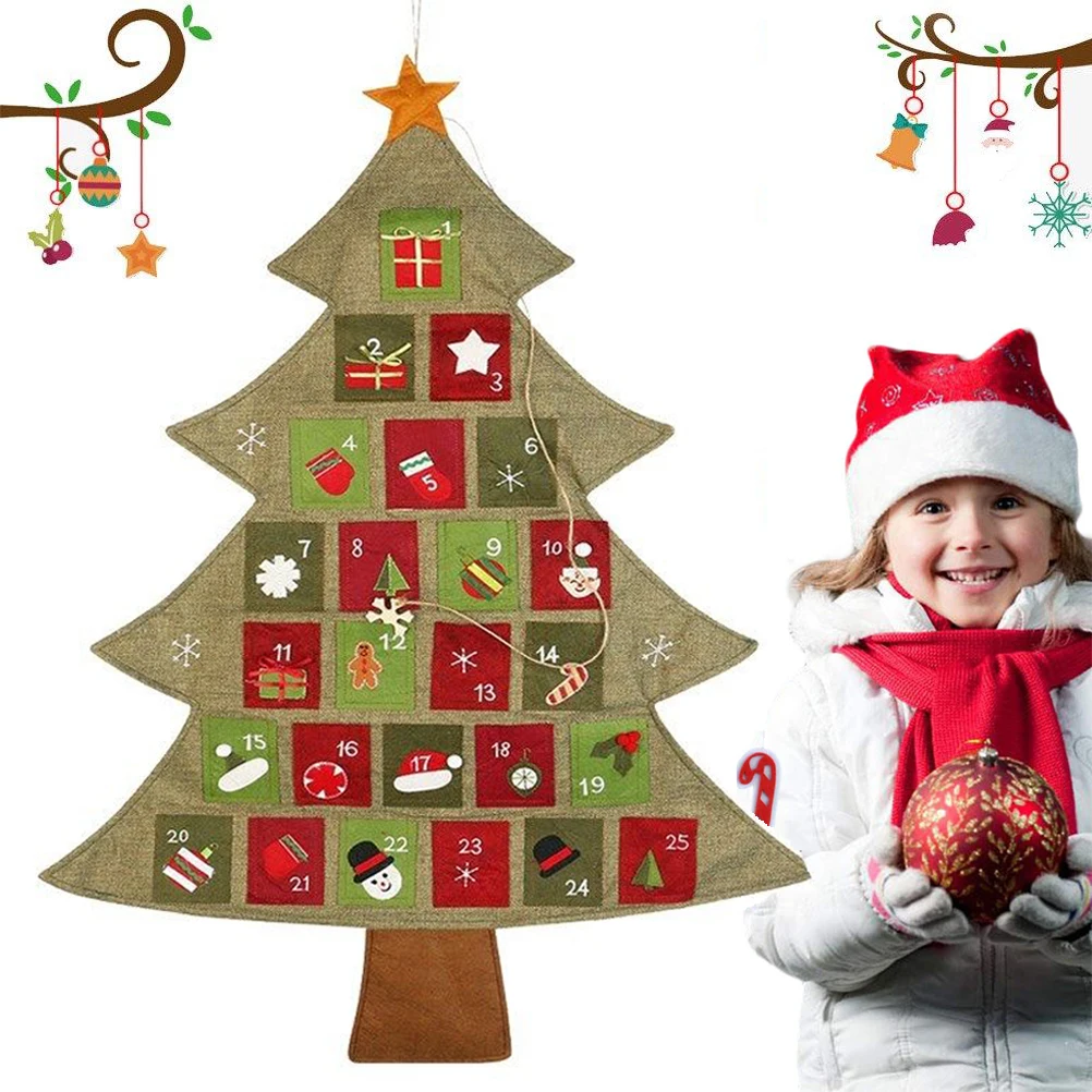 NICEXMAS Рождественский Адвент-календарь висящий Рождественский календарь обратного отсчета рождественские украшения для дома счастливый новогодний декор