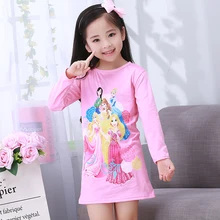 Милые ночные рубашки принцессы для девочек; Осенняя детская ночная рубашка с длинными рукавами; хлопковые детские пижамы; одежда для сна; платье для подростков