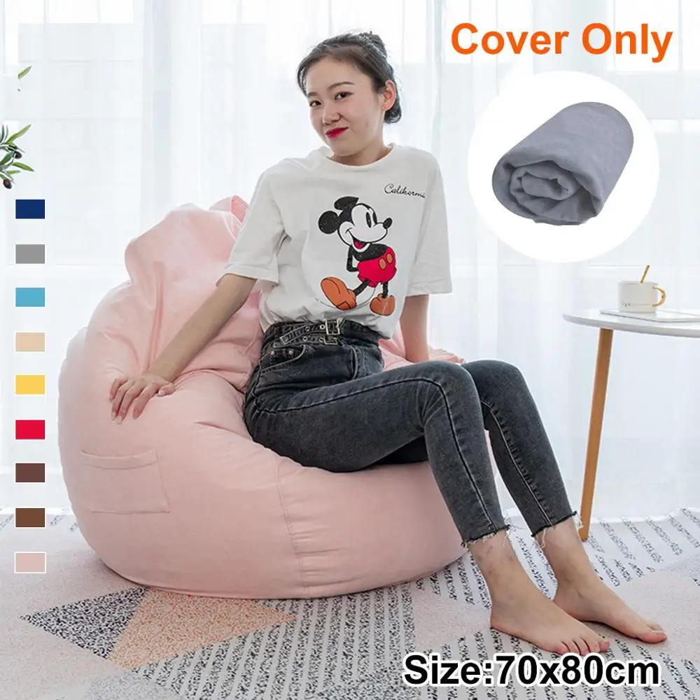 

Cheap Lazy BeanBag Sofas Cover Without Filler Chairs Without Filler Lounger Seat Bean Bag Pouf Puff Couch Tatami Living Room