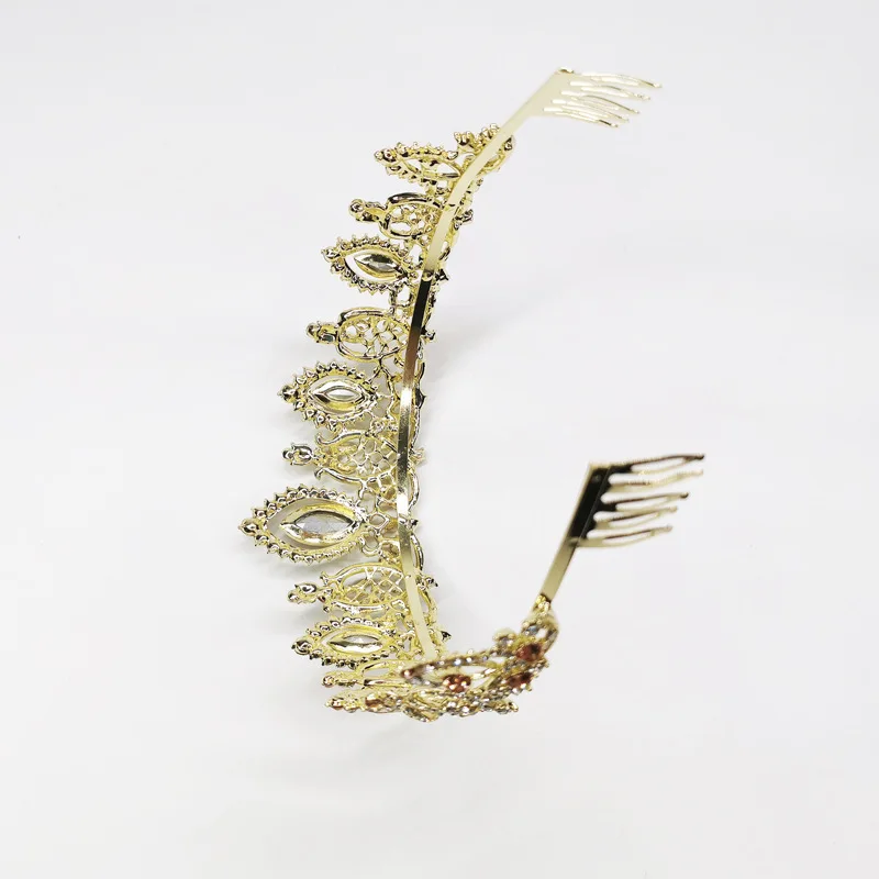 Yellow Crown Fragrant Cake Color Wedding Jewelry Bridal Crown Studio Bridal Headdress Jewelry Manufacturer