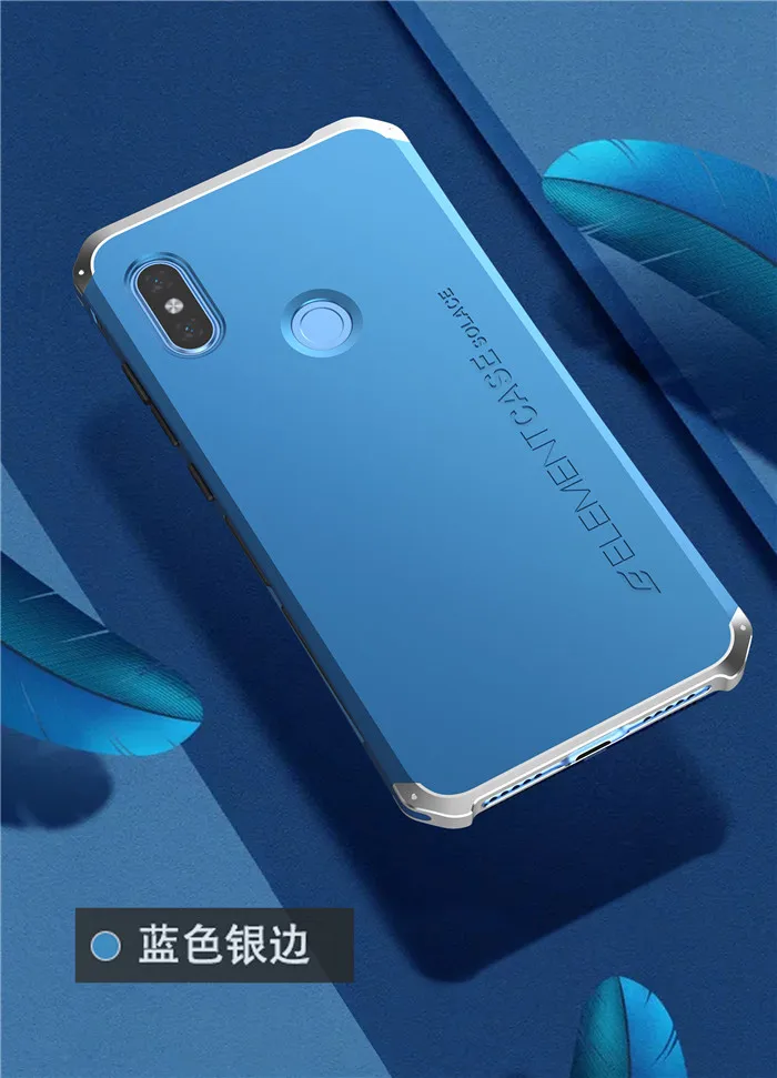 Blue Silver Чехол для Redmi Note 6, противоударный защитный металлический чехол s для Xiaomi Redmi Note 6, тяжелая защитная задняя крышка - Цвет: Blue Silver