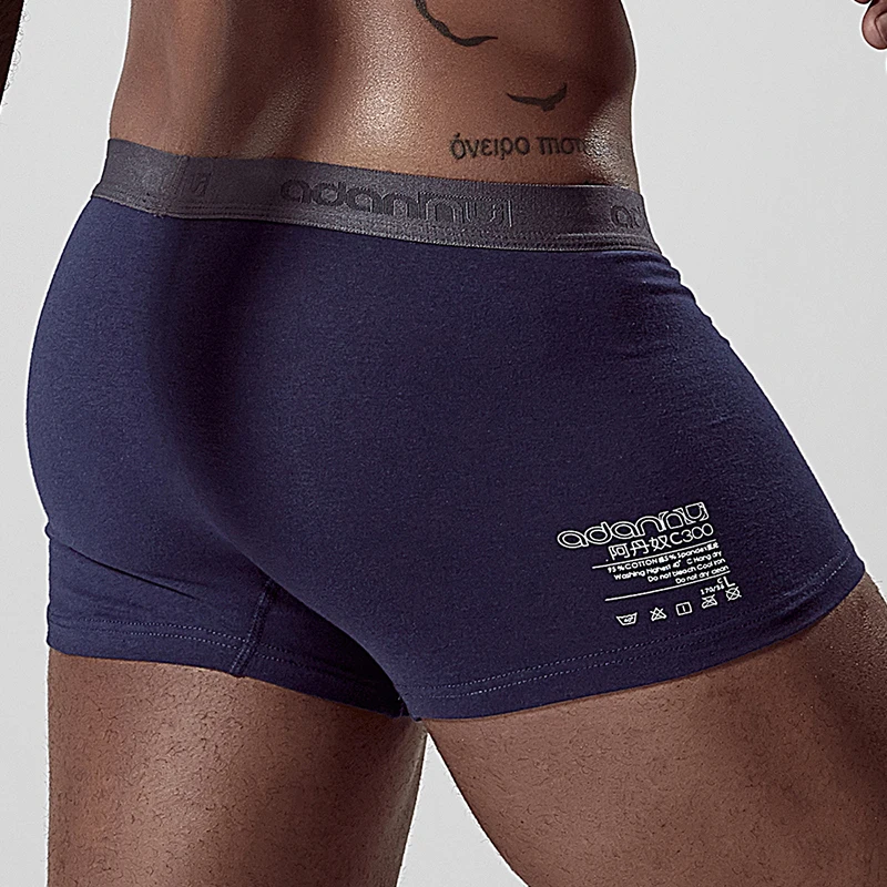ADANNU Brand Men Underwear Boxer Modal Breathable Comfortable Underpants Male Panties Cueca Tanga Men Boxers Shorts Calzoncillo - Цвет: AD304-navyblue