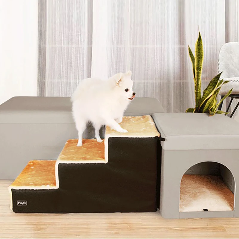 Pet Dog stairs 3 для лестничный ступеней маленький домик для собак для щенков щенок собака домашний питомец кошка Лестницы противоскользящие съемные лестницы лежанки для домашних животных