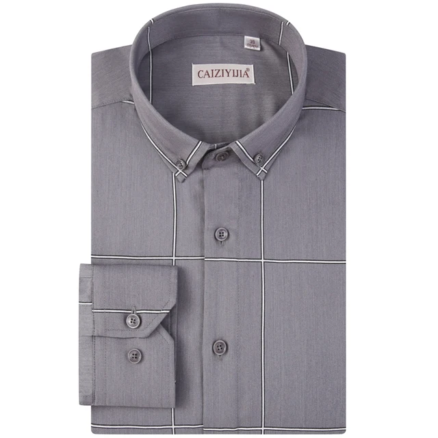 Men's Bold& Fashionable Plaid Patterns Dress Shirts Long Sleeve Standard-fit Button Up Casual Checkered Gingham Shirt - Цвет: Light Purple