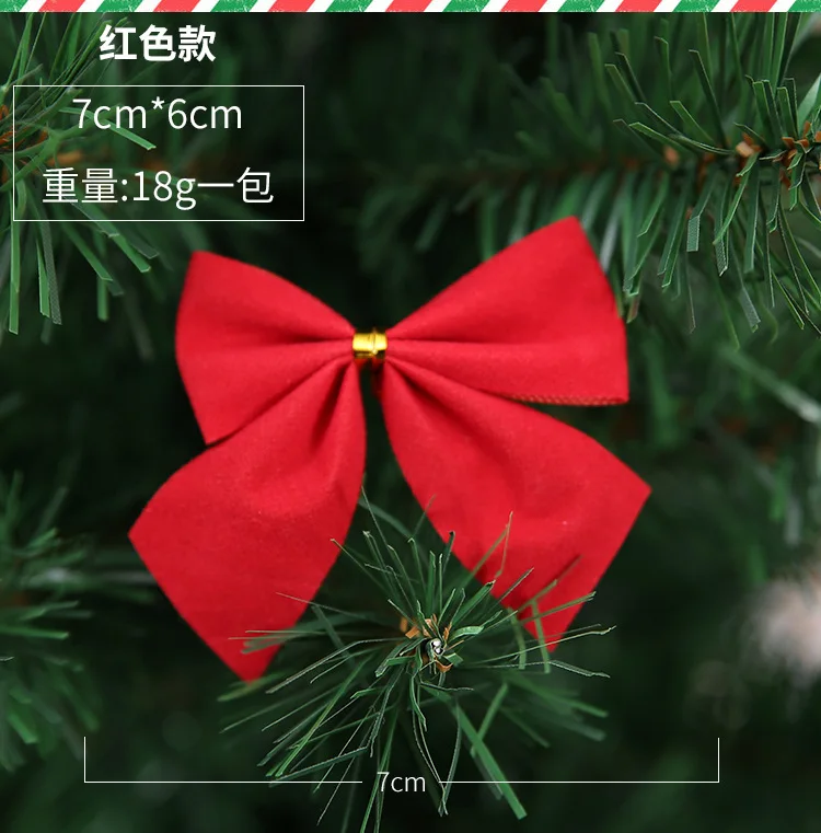 12pcs Pretty Gold Bowknots Christmas Ornament Tree Decoration Party Bowknots Baubles New Year Xmas Christmas Decoration For Home
