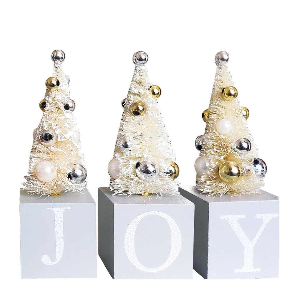 3 PCS Small Christmas Tree Mini Christmas Decorations Scene Arrangement Window Shopping Mall Store Gift Decoration Small Gift - Цвет: ZHGZ15284
