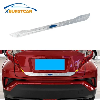 

Xburstcar Stainless Steel Car Rear Trunk Protection Cover Rear License Decoration Trim Sticker for Toyota C-HR CHR 2016 - 2019
