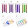 1/6/10 Rolls Aurora Film Nail Stickers Holographic Glass Paper DIY Foils Laser Broken Glass Shinning Transfer Tips Sticker 6