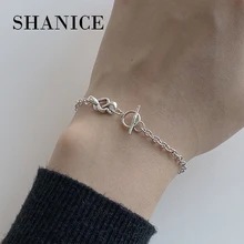 SHANICE, крутой,, подлинный, серебро 925 пробы, ins, Ниша, сетка, красный узел, любовь, кулон, женский, модный браслет, бутик, браслет