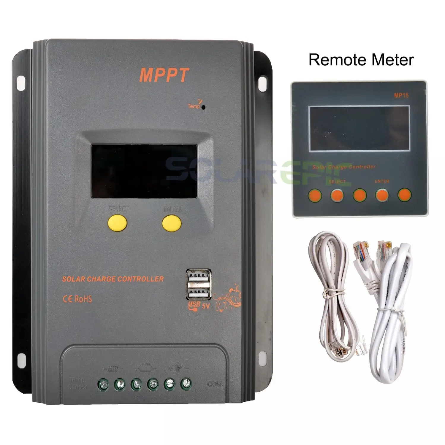 

40A 30A 20A 10A MPPT Solar Controller With Remote Meter Battery Solar Charger Regulator 12V/24V Auto Max PV 100V Common Positve