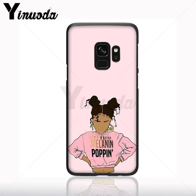Melanin Poppin Gadis Hitam Hitam Lembut Ponsel Case untuk Samsung Galaxy S10plus S9 S8plus S10e A50 A70 A10 Ponsel