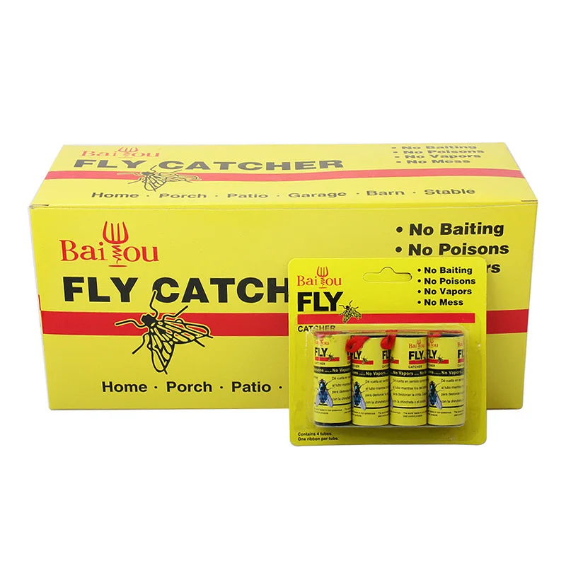 4/8/12/16 adet Fly yapışkan kağıt şerit güçlü tutkal uçan böcek böcek sivrisinek Catcher rulo bant BOM666