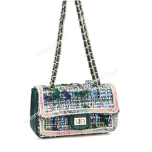 Зима, новая брендовая сумка, дизайнерская сумка для женщин, высокое качество, шерстяная сумка, Золотая цепочка, сумка через плечо, сумки-мессенджеры