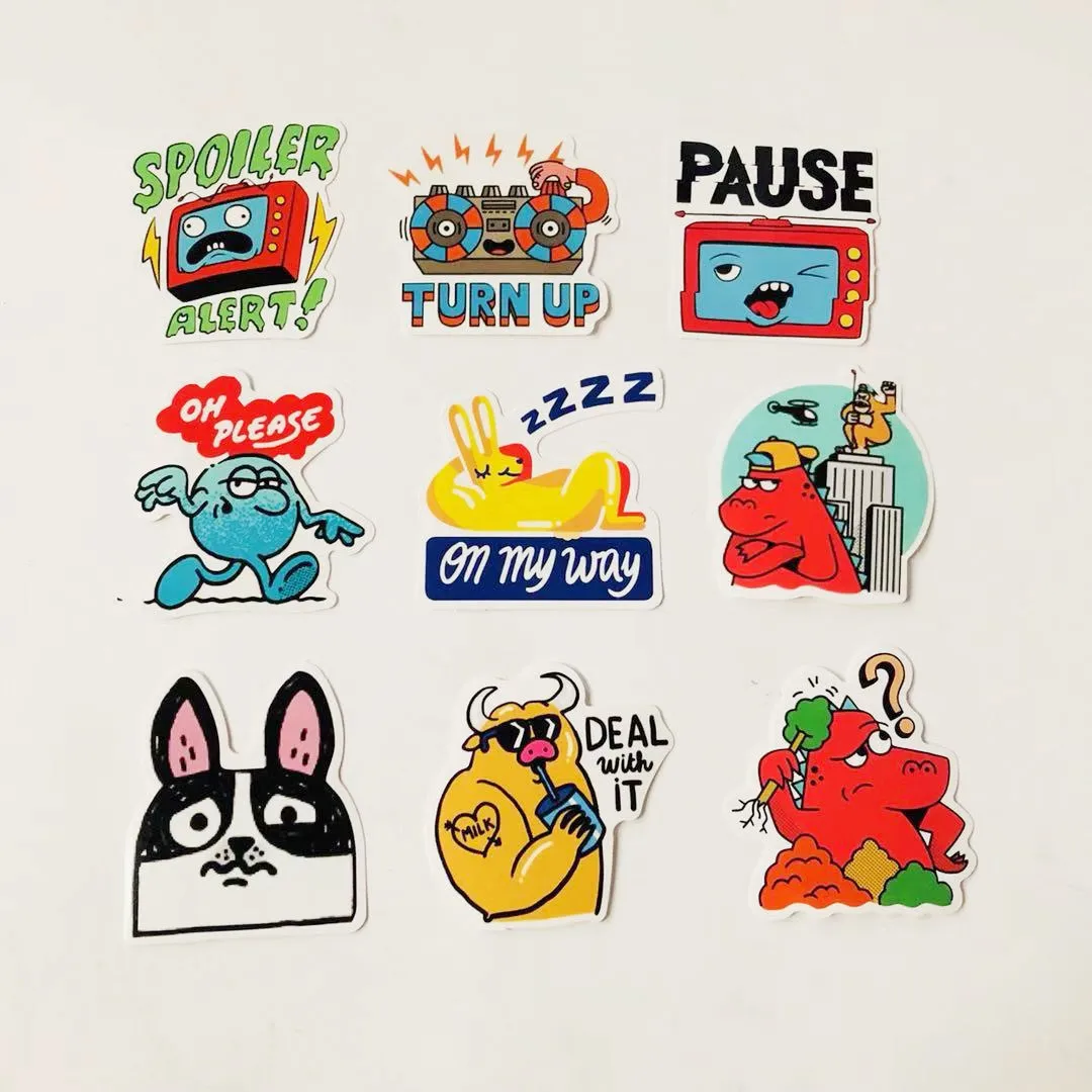 20 Fun Cartoon Sticker Luggage Guitar Skateboard Laptop Adhesive Paper Motorcycle Cool Waterproof Bumper Stickers