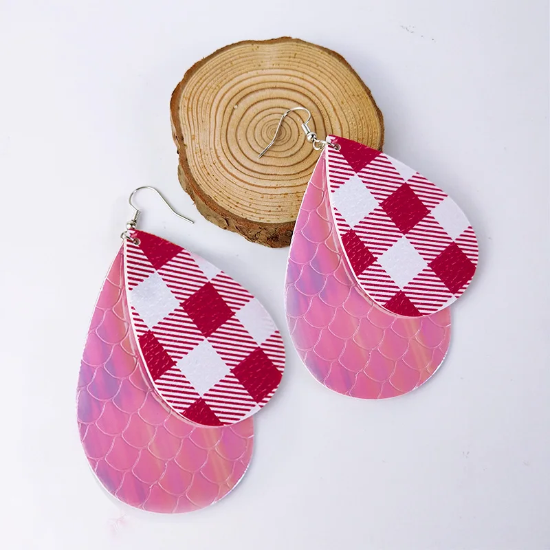 Cpop Новая мода Медь PU серьги из кожи красочные водяные подвески-сережки модные женские ювелирные украшения подарки для девочек