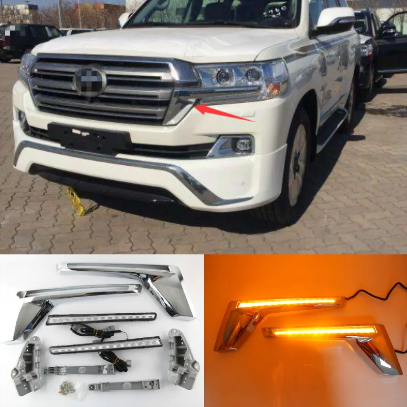 Автомобильный светодиодный сигнальный фонарь для Land Cruiser Prado LC200 2016 2018 2019 желтый
