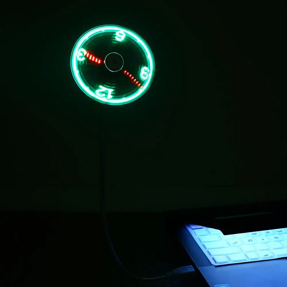 USB вентилятор мини вентиляторы для гаджета ПК светодиодный гусиная шея часы
