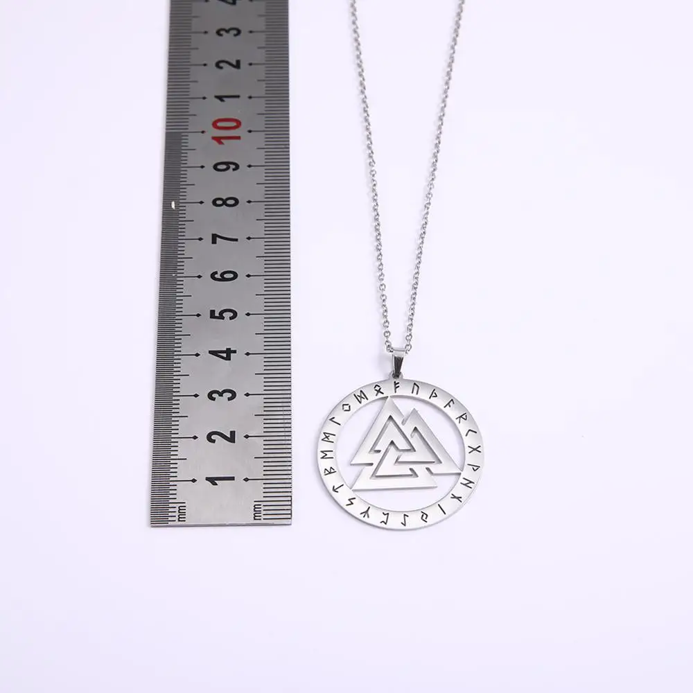 My shape Hrunger Odins Valknut рунный круг символ викингов ожерелье сталь заявление чокер кулон ожерелья ювелирные изделия скандинавские