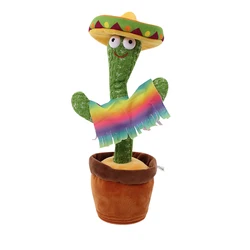 Juguetes de peluche de Cactus de baile electrónico, juguete de baile brillante, educativo, para decoración de la habitación de los niños y bebés, 32cm, nuevo estilo