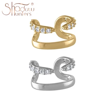 

SHADOWHUNTERS Genuine 925 Sterling Silver Ear Cuff With Clear CZ Clip On Earrings For Women Fashion Silver 925 Jewelry Making