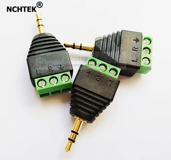 

NCHTEK Terminal Block to 1/8" 3.5MM Stereo Jack Male Plug Adapter 3Pin Audio Adapter Connector/Free Shipping/80PCS