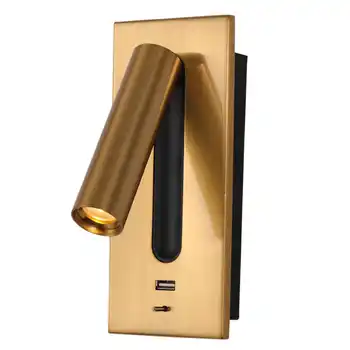 

Geovancy Led Sconces Lamp Home Hotel Bedroom Bed Headboard Reading Wall Lighting DC 5V 2A USB Charger Port Book Lights