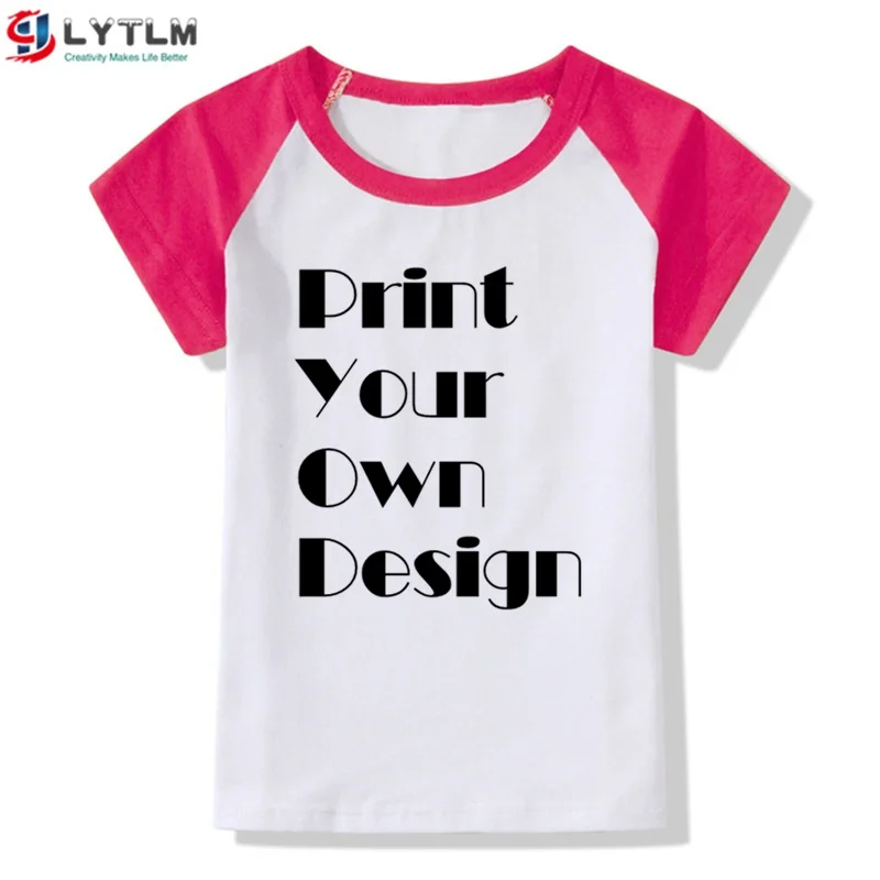 LYTLM XXX Kids Customied футболка для девочек с принтом логотипа Camiseta/детская футболка футболки для маленьких мальчиков с 3D принтом - Цвет: DX Raglan Rose