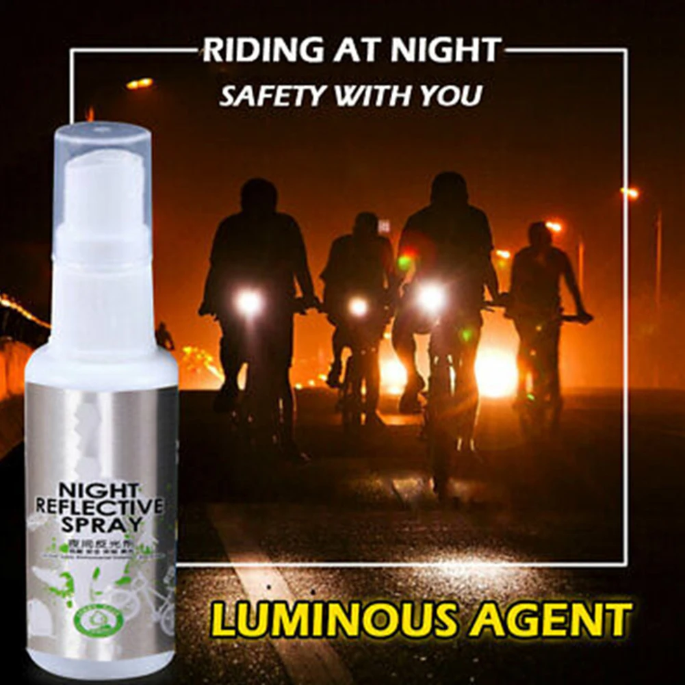 30 мл флуоресцентная краска ночной светоотражающий спрей наружные инструменты Спортивный Бег анти аварийный знак безопасности езда на велосипеде светящиеся моющиеся