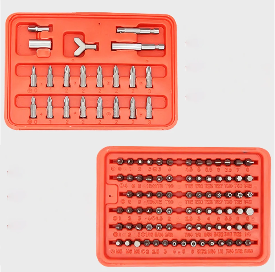 

Screwdrive Set 100Pcs Set Tools Box Magnetic Bit Set Screwdriver Holder Torx Hex Star Spanner Screws Security TamperBit tool kit