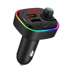 Transmisor FM inalámbrico multifunción V5.0 para coche, reproductor de Audio MP3 con LED retroiluminado, Kit de manos libres, Cargador USB