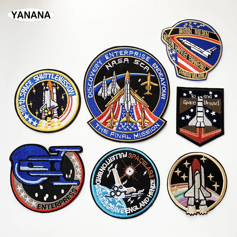 Toppa Termoadesiva Astronauta Spaziale NASA - Ricamata 5x7,6 Cm - Da Stirare O Cucire Su Giacche E Zaini