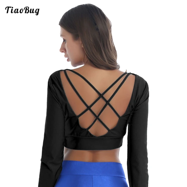 New Sportswear Yoga Top Fitness Gym Top Seamless Long Sleeve Cropped  Workout Autumn Clothing Back Cross Tights for Running - AliExpress