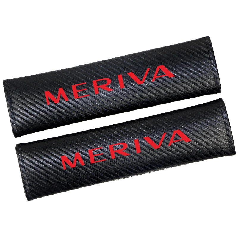 2PCS/lot Fashion Car Seatbelt Shoulder Pad for Opel Meriva Car Accessories Seat Belt Covers - Название цвета: RED  x 2PCS