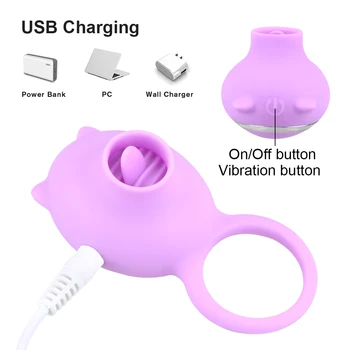 Cockring Sucking Licking Vibrators For Couple Women Clitoris Licks Nipple Sucker Strap On Penis Ring Men Cock Extender Sex Toys 4