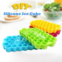 Силиконовые лотки для льда в форме сот, для дома, кухни, летний инструмент для мороженого, 37 кубиков, лоток для льда, формы для хранения, контейнеры, форма для напитков