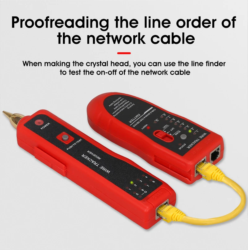 H445d35d4409640329543920600064ea70 Rastreador de Cable telefónico RJ11 RJ45 Cat5 Cat6, rastreador de línea, Detector de probador de Cable de red LAN Ethernet, tóner